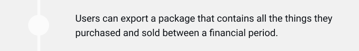 Users-can-export-a-package-that-contains-all-the-things-they-purchased-and-sold-between-a-financial-period