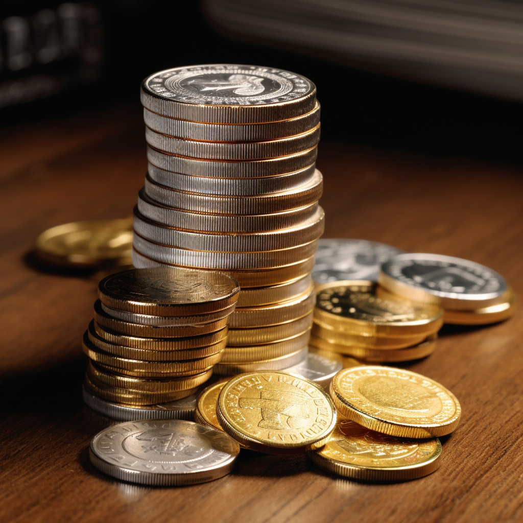 Gold and Silver on a table