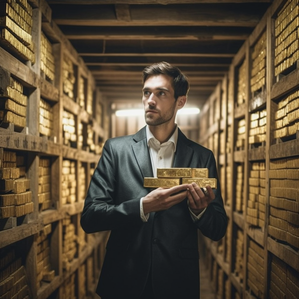 Man holding a bullion bar